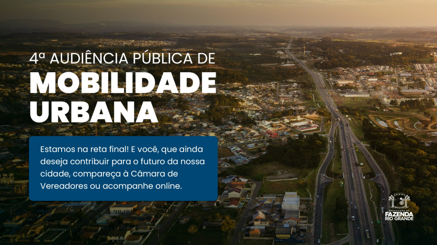 Fazenda Rio Grande realiza última audiência pública sobre plano de mobilidade urbana no dia 13 de maio 